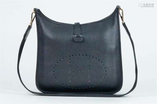Hermes Black Togo Leather Evelyne I PM Messenger Bag