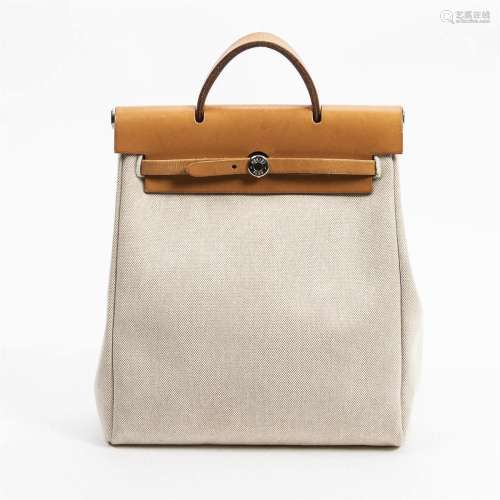 Hermes 2011 Toile Canvas and Leather Herbag Backpack