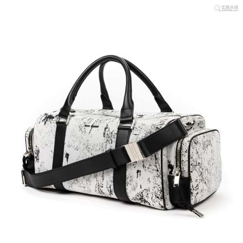 Dior Black and White Coated Canvas Homme Duffle