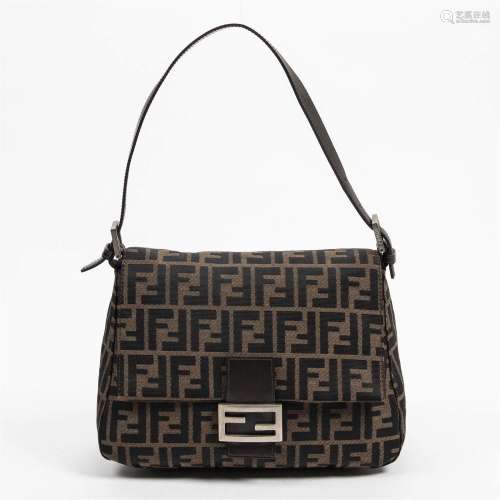Fendi Brown Zucca Canvas and Leather Mamma Baguette