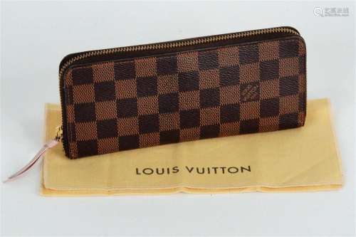 Louis Vuitton Damier Ebene Canvas Clemence Wallet