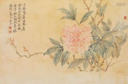 CHINESE SCROLL PAINTING OF FLOWER SIGNED BY YUN SHOUPING