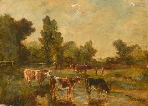 CHARLES PÉCRUS (1826-1907)<br />
Vaches a