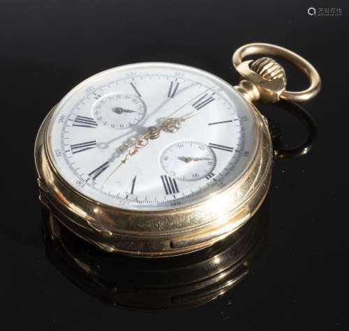 Montre de gousset à sonnerie aux quarts faisant Chronographe...