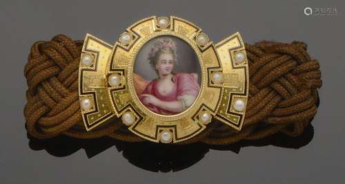 Bracelet de cheveux tressés (petit accident), le fermoir en ...