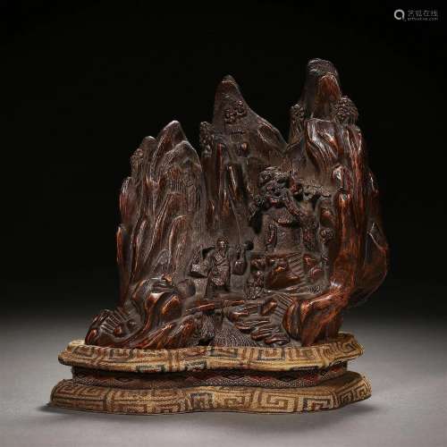 A Chinese Carved Aloeswood Decoration