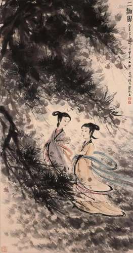 A Chinese Scroll Painting By Fu Baoshi