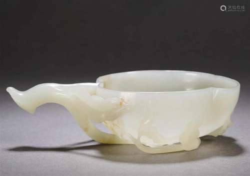 A Chinese Carved White Jade Vessel