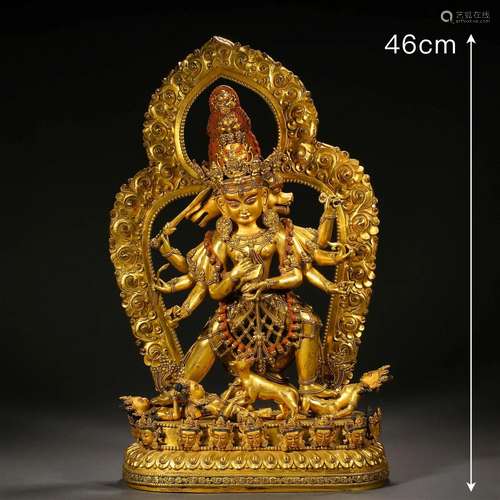 A Tibetan Bronze Gilt Figure of Vajravarahi