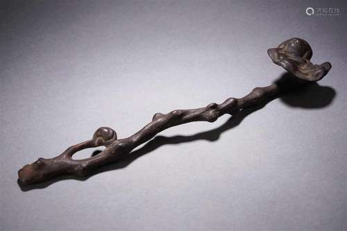 A Japanese Iron Ruyi Scepter Meji Period