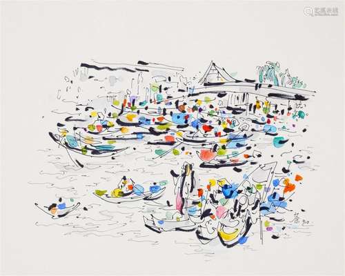 A Chinese Ink Painting By Wu Guanzhong