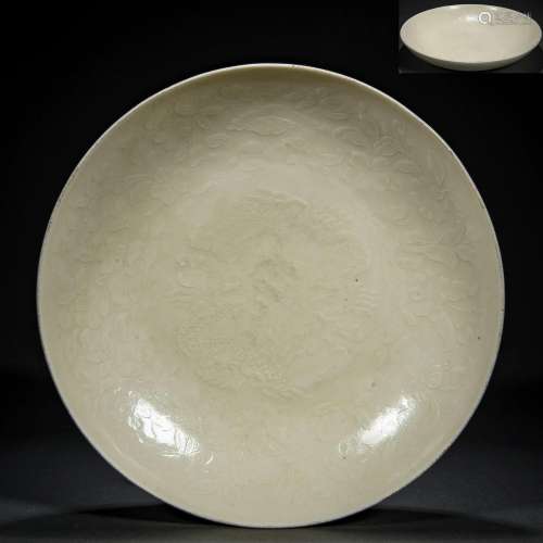 A Chinese Ting-ware Dragon Plate