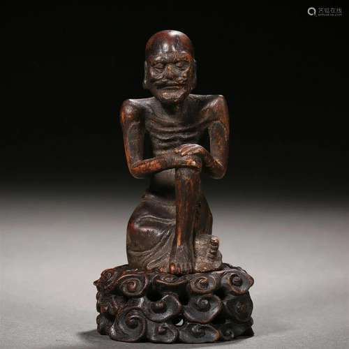 A Chinese Carved Aloeswood Luohan