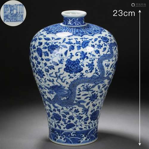 A Chinese Blue and White Vase Meiping