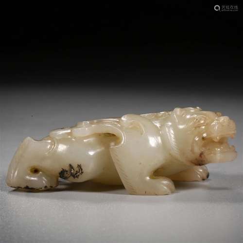 A Chinese Carved Jade Mythical Beast