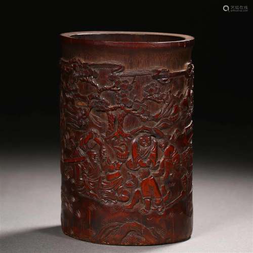 A Chinese Carved Bamboo Brushpot