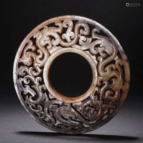 A Chinese Carved Jade Disc Bi