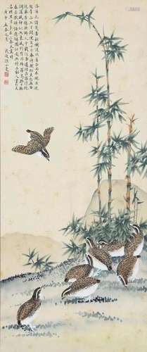 A Chinese Scroll Painting By Lu Xiaoman