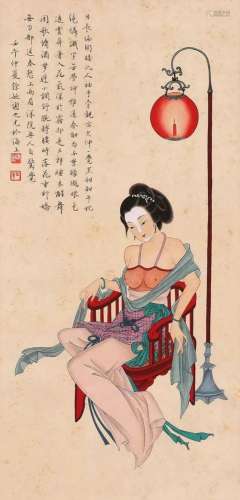 A Chinese Scroll Painting By Xie Zhiguang