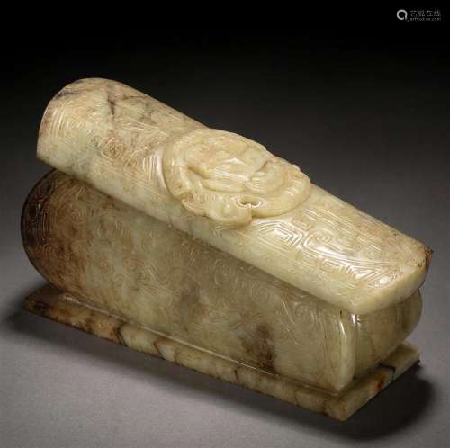 A Chinese Carved Jade Coffin