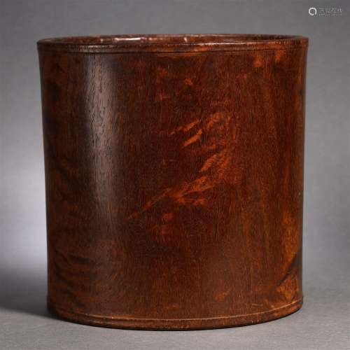 A Chinese Carved Hardwood Brushpot