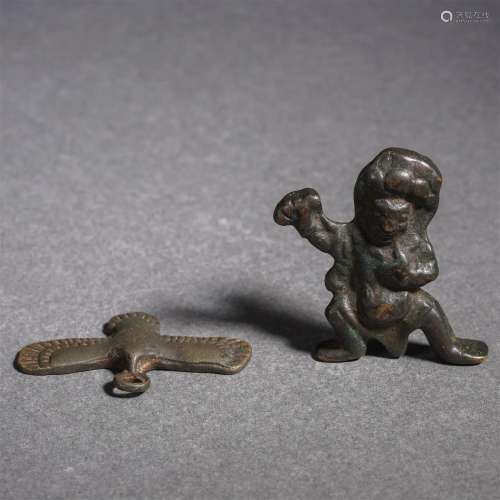 Two Tibetan Bronze Ornament