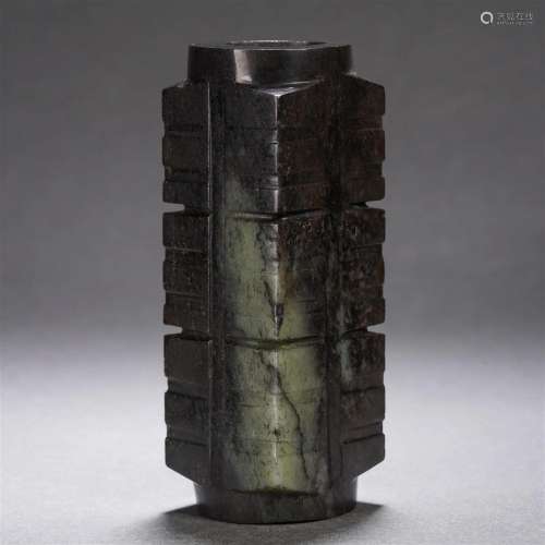 A Chinese Carved Jade Cong