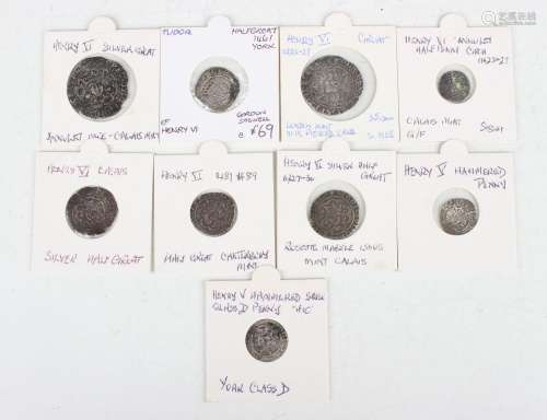 A small collection of Henry V and Henry VI hammered silver c...