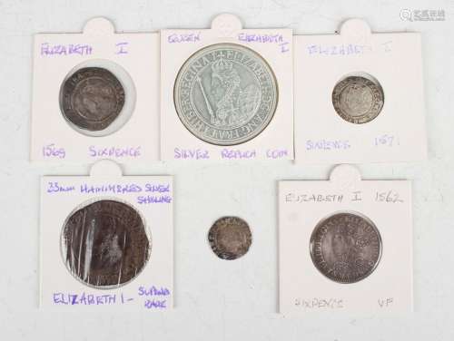 A small group of Elizabeth I hammered silver coinage, compri...