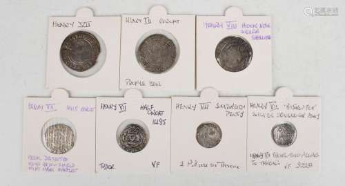 A collection of Henry VII and Henry VIII hammered silver coi...