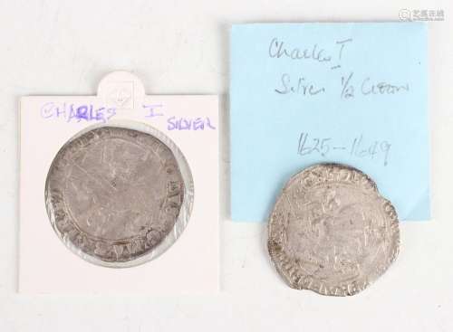 Two Charles I half-crowns, one mintmark star, the other mint...