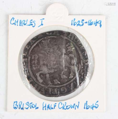 A Charles I hammered half-crown 1645, Bristol Mint.