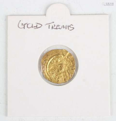 A Heraclius (610-641 AD) gold tremissis, Constantinople Mint...