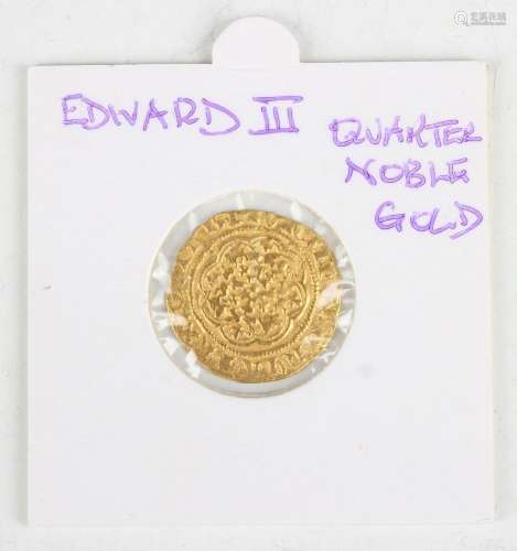 An Edward III gold quarter-noble.