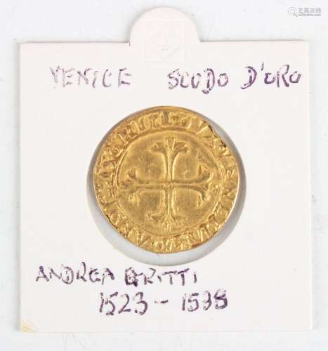 A Venice Andrea Gritti gold scudo d'oro.