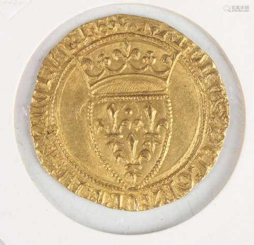 A Charles VI of France gold écu d'or.