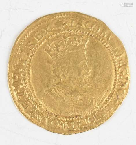 A James I gold double crown, 2nd coinage, 5th bust, mintmark...