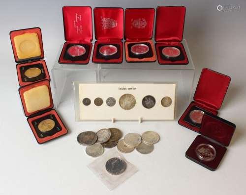 A group of Canadian silver coinage, the majority Elizabeth I...
