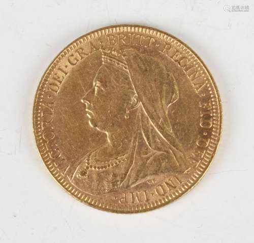 A Victoria Old Head sovereign 1893.