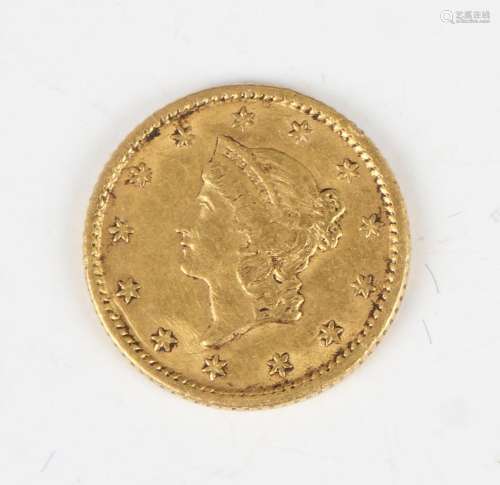 A USA gold one dollar 1853.