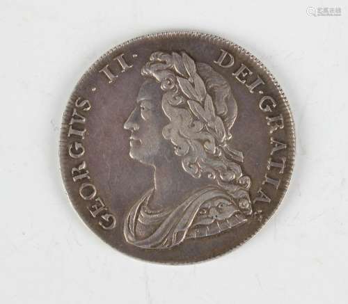A George II half-crown 1739 (edge detailing lacking), later ...