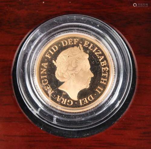 An Elizabeth II Royal Mint proof sovereign 2017, cased with ...