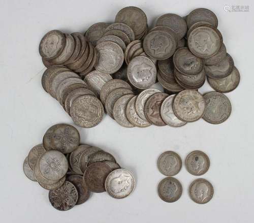 A collection of George V pre-1920 silver half-crowns and flo...