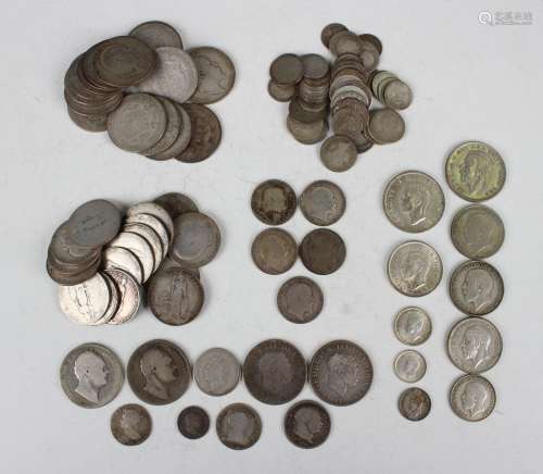 A collection of Edward VII silver coinage, including half-cr...