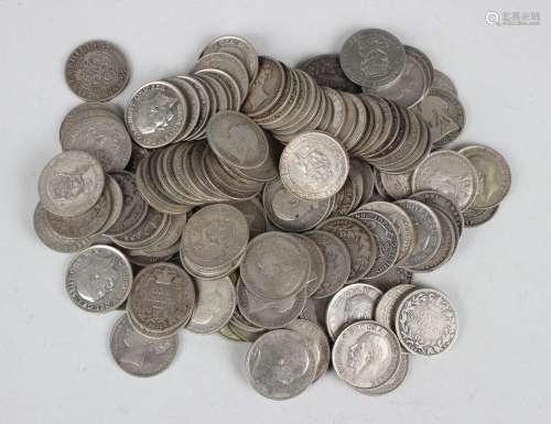 A collection of 19th and early 20th century silver shillings...