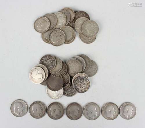 A collection of Victorian half-crowns, including Young Head,...