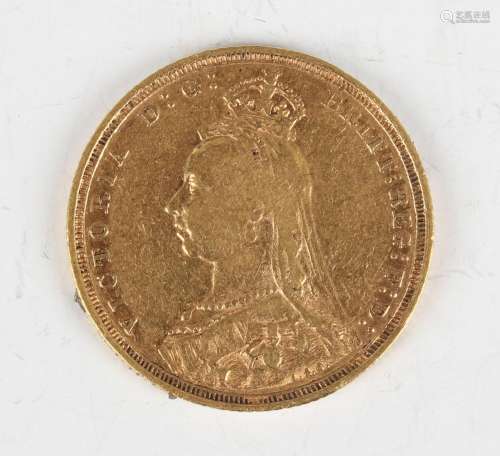 A Victoria Jubilee Head sovereign 1889 Sydney Mint.