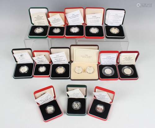 A collection of Elizabeth II Royal Mint silver piedfort edit...