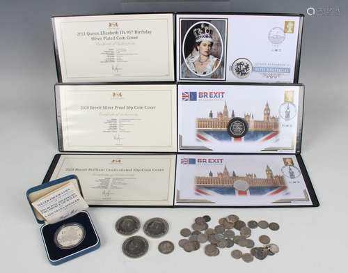 Three Harrington & Byrne commemorative coin and stamp co...