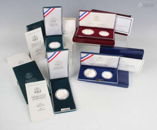 A large collection of USA United States Mint deluxe-cased si...